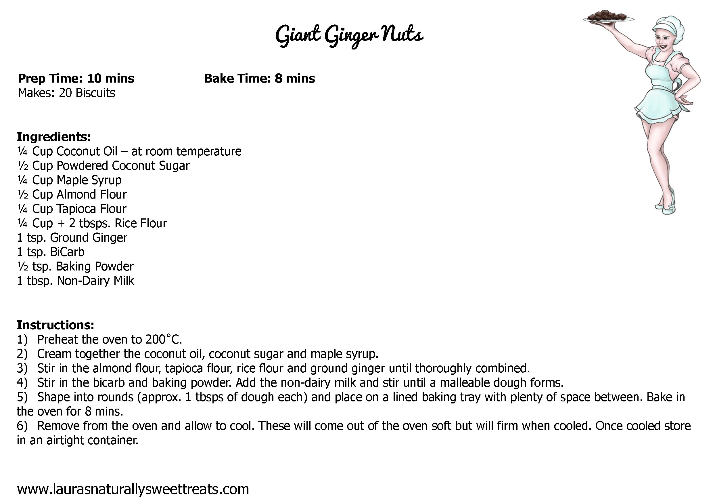 giant ginger nuts recipe card