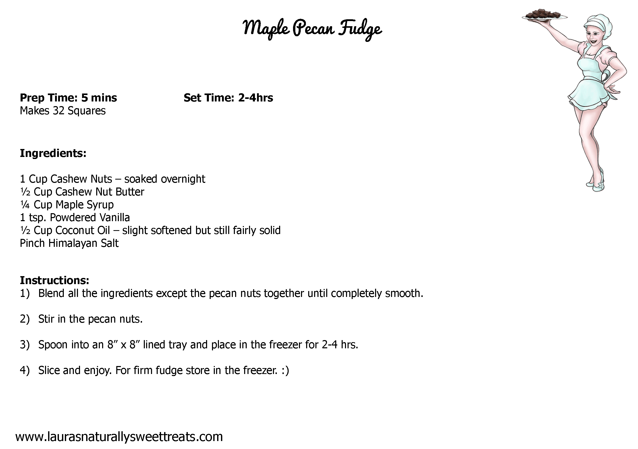 maple pecan fudge recipe card