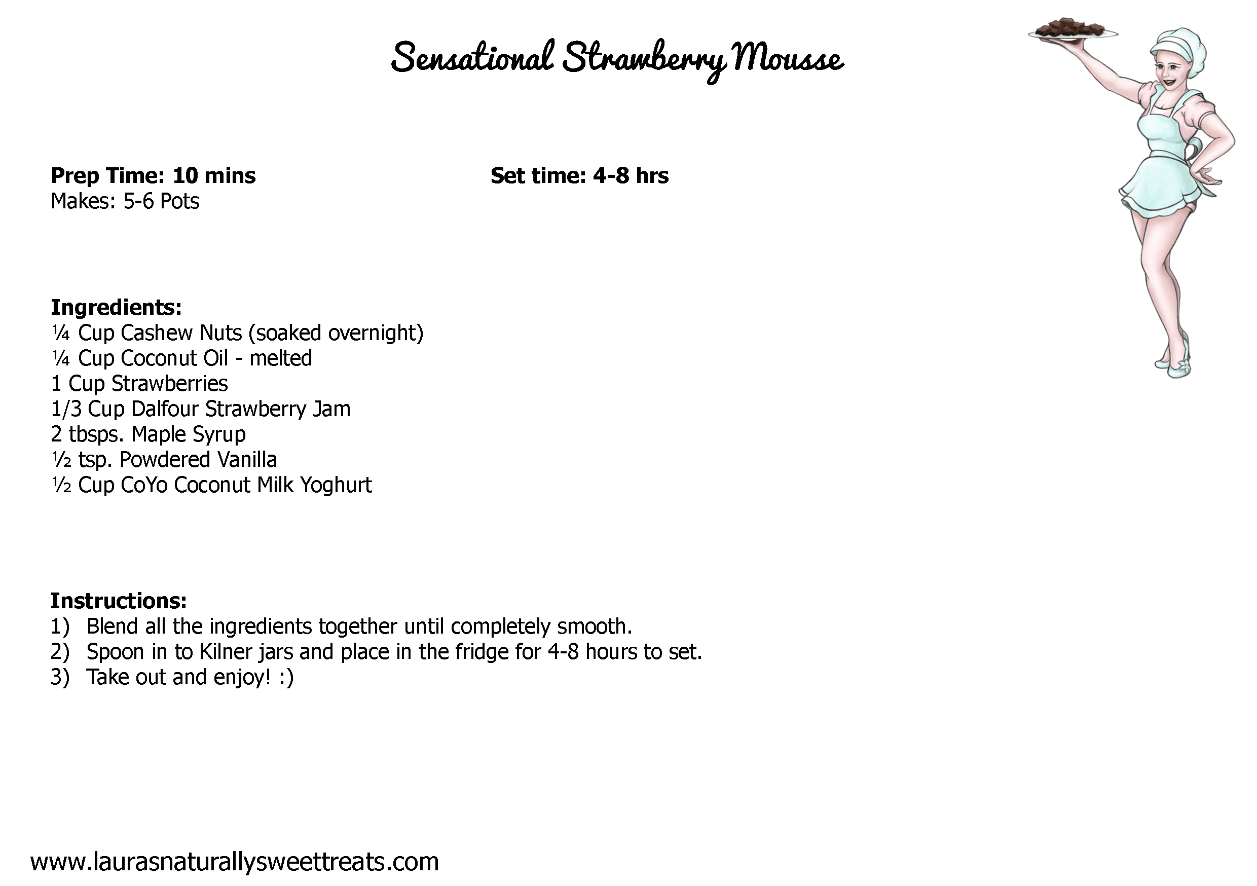 sensational strawberry mousse recipe card