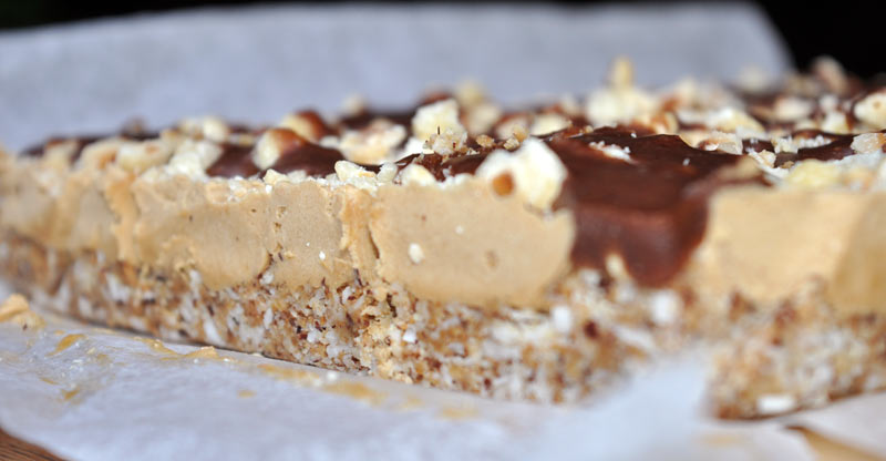 Whipped Caramel and Hazelnut Slice