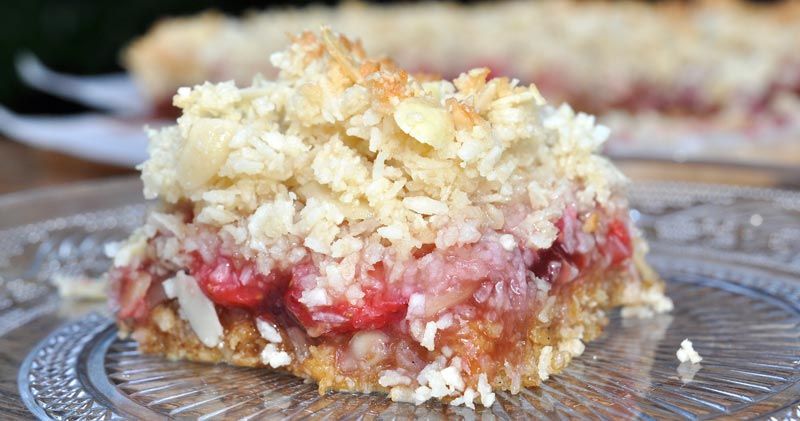 Summer Strawberry and Coconut Slice