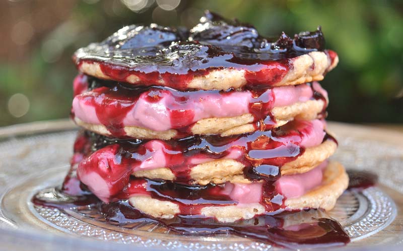 Cherry Cheesecake Pancakes