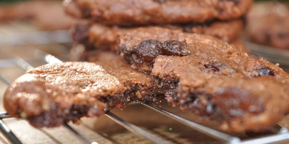 Chocolate Hazelnut and Raisin Cookies