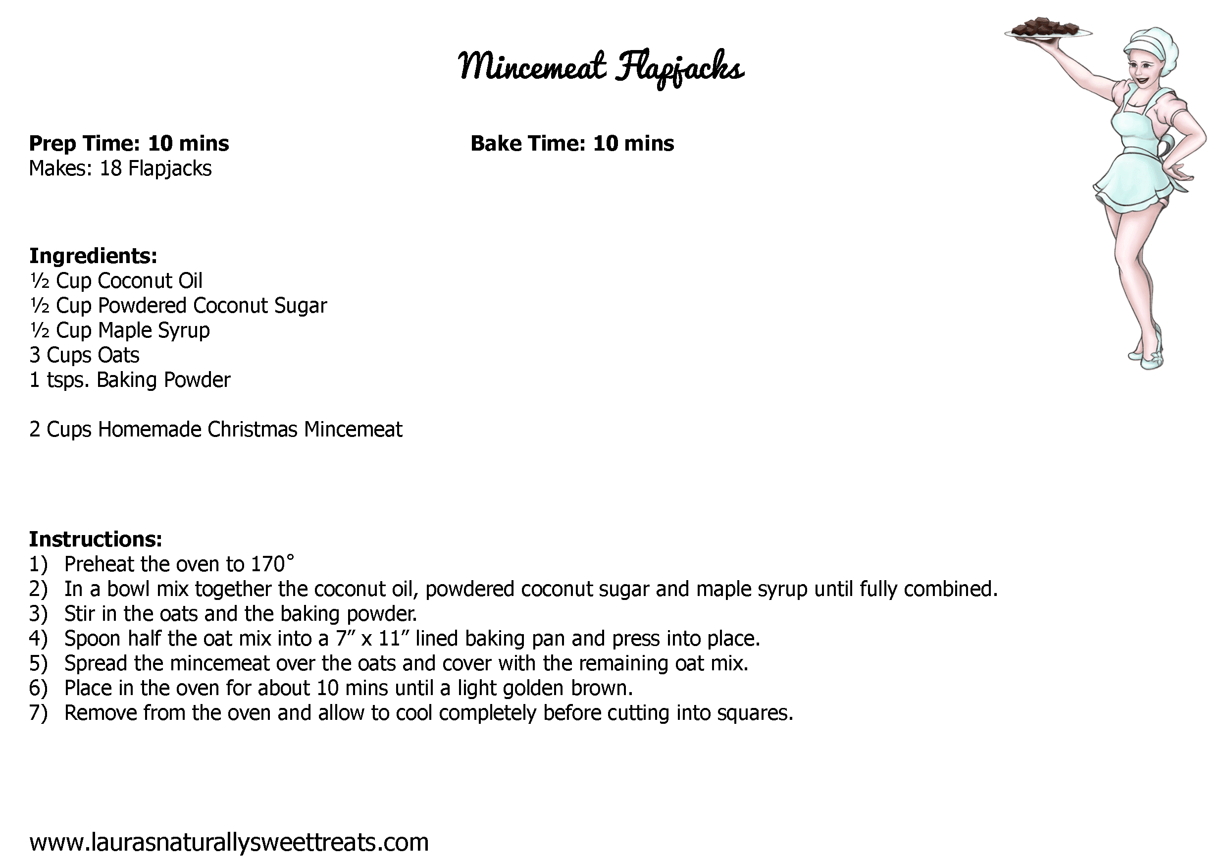 mincemeat flapjacks recipe card