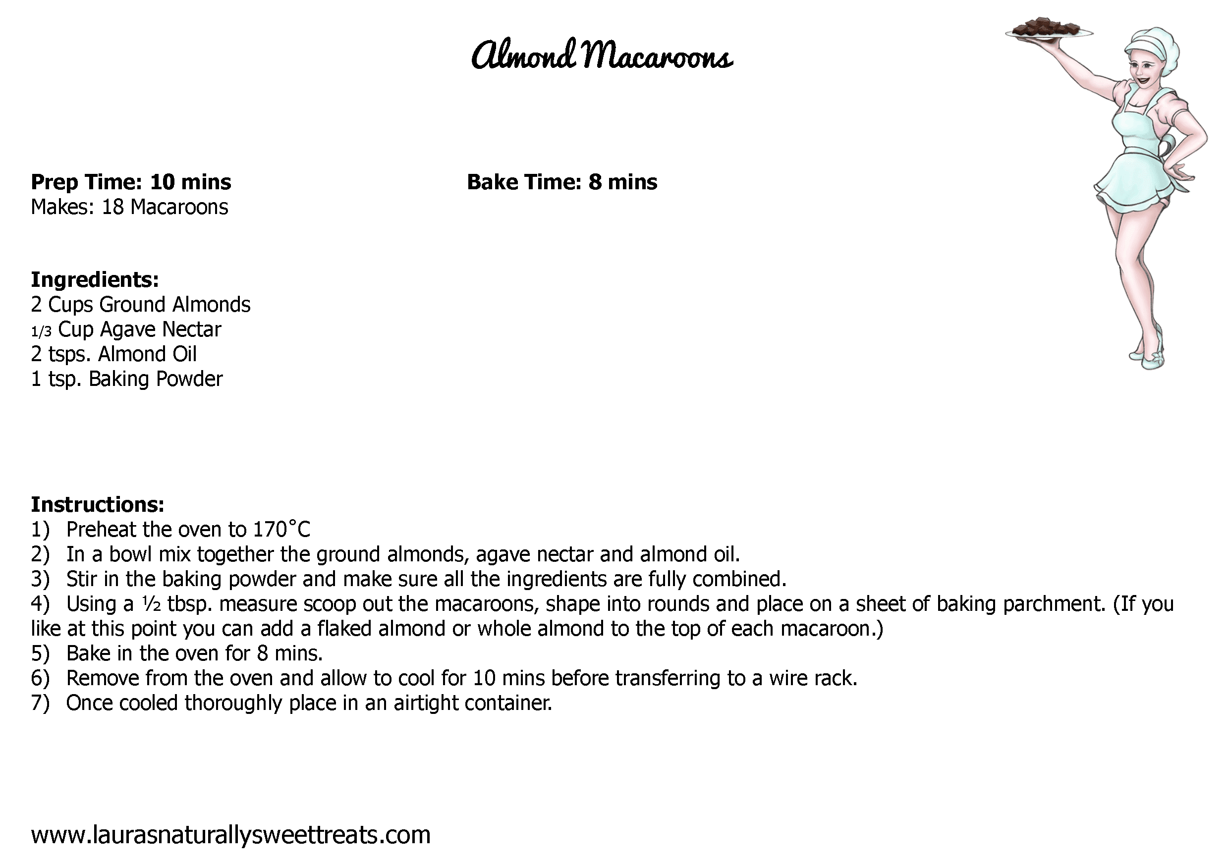 almond macaroons recipe card