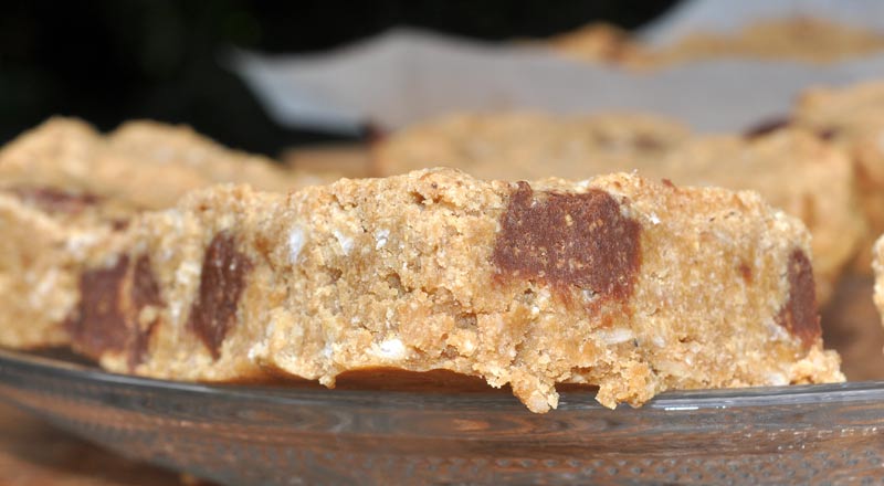 Chocolate Chunk Coconut Cookie Slice