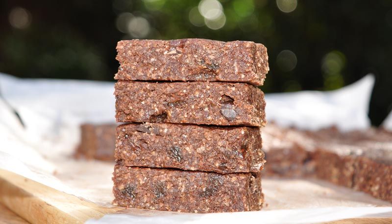 No Bake Chocolate Hazelnut Energy Bars