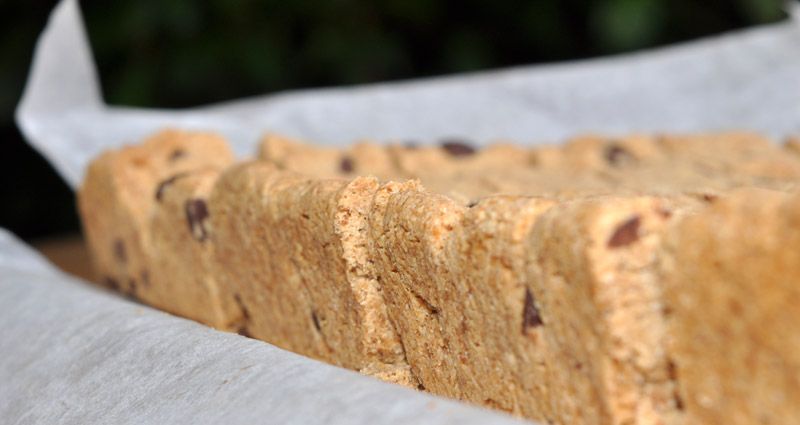 Peanut Butter Shortbread with Chocolate Drops