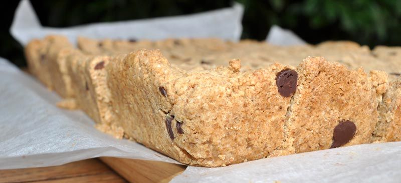 Peanut Butter Shortbread with Chocolate Drops