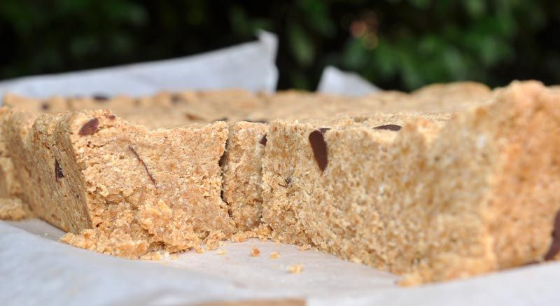 Peanut Butter Shortbread with Chocolate Drops