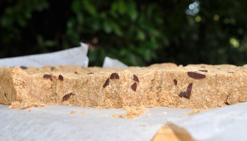 Peanut Butter Shortbread with Chocolate Drops