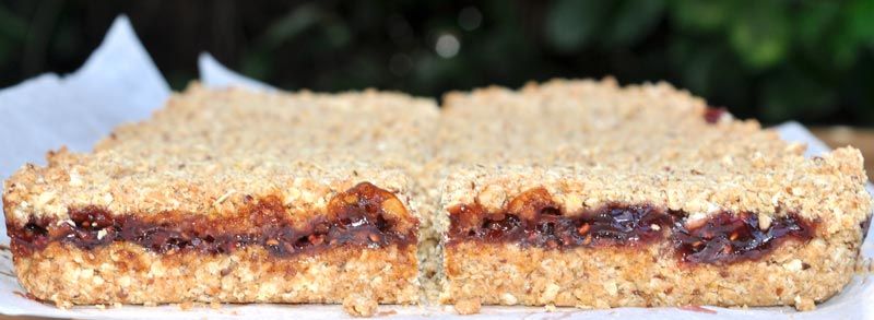 Peanut Butter and Jam Breakfast Slice