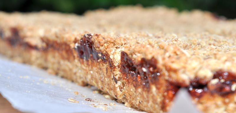 Peanut Butter and Jam Breakfast Slice