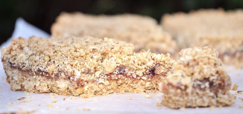 Peanut Butter and Jam Breakfast Slice