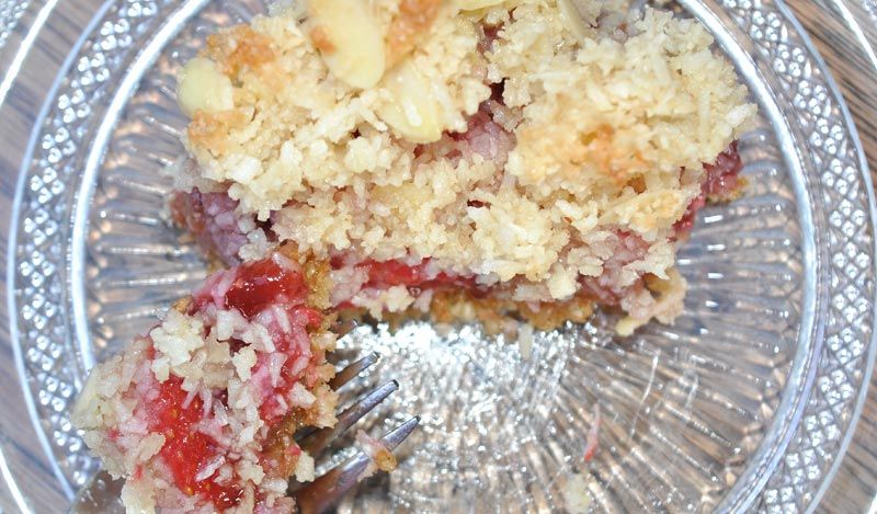 Summer Strawberry and Coconut Slice