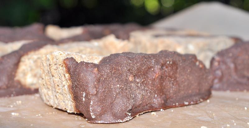 Chocolate Dipped Hawaiian Macadamia Nut and Coconut Shortbread