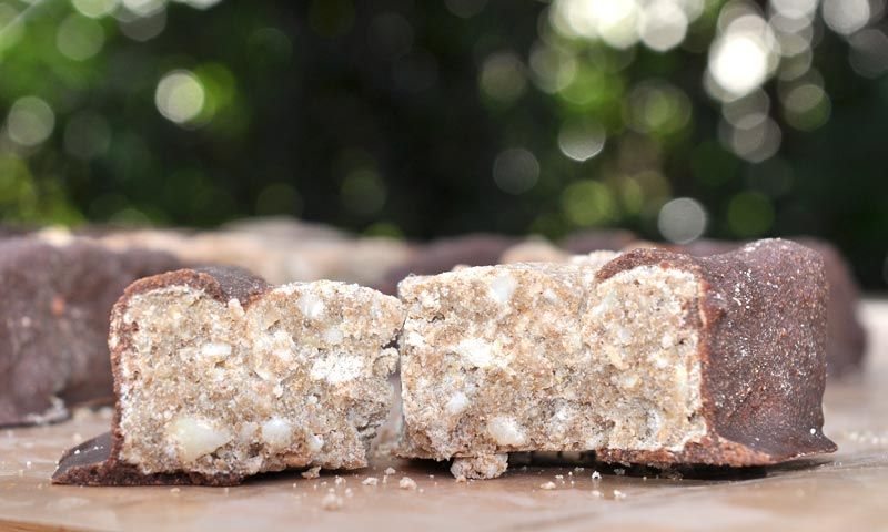 Chocolate Dipped Hawaiian Macadamia Nut and Coconut Shortbread