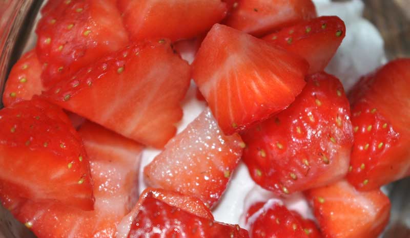 Strawberries and Cream in a Jar